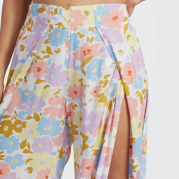 Billabong Flowy Wide Split Leg Floral Pants - Picture 6 of 7